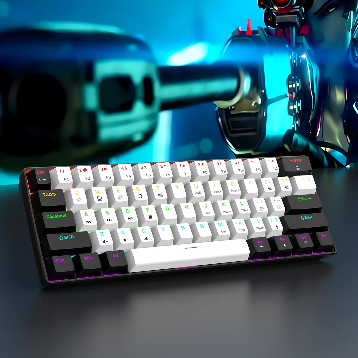 Clavier Mécanique Gaming 60% RGB - Format Compact