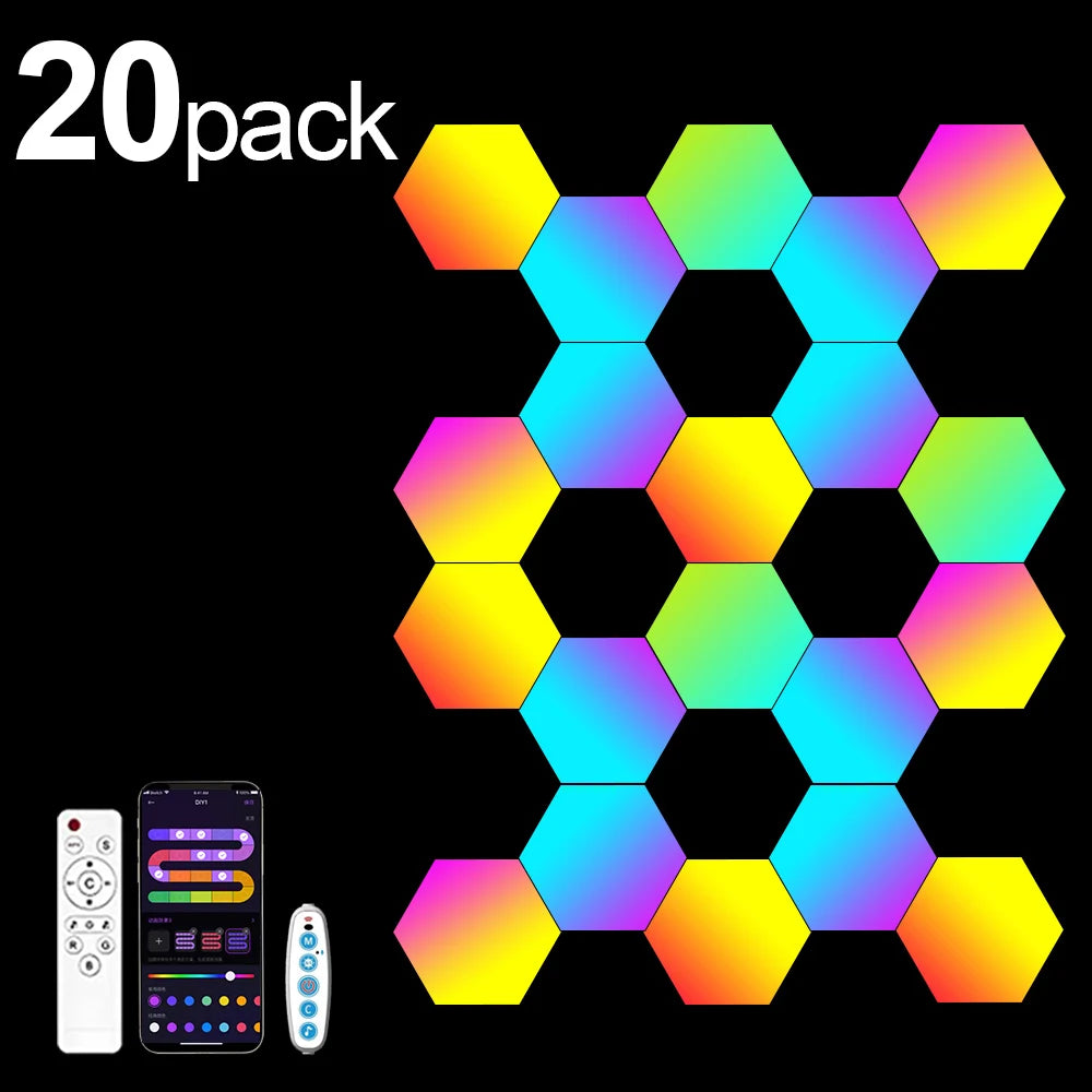 Panneaux LED Hexagonaux RGB - Kit Mural Gaming