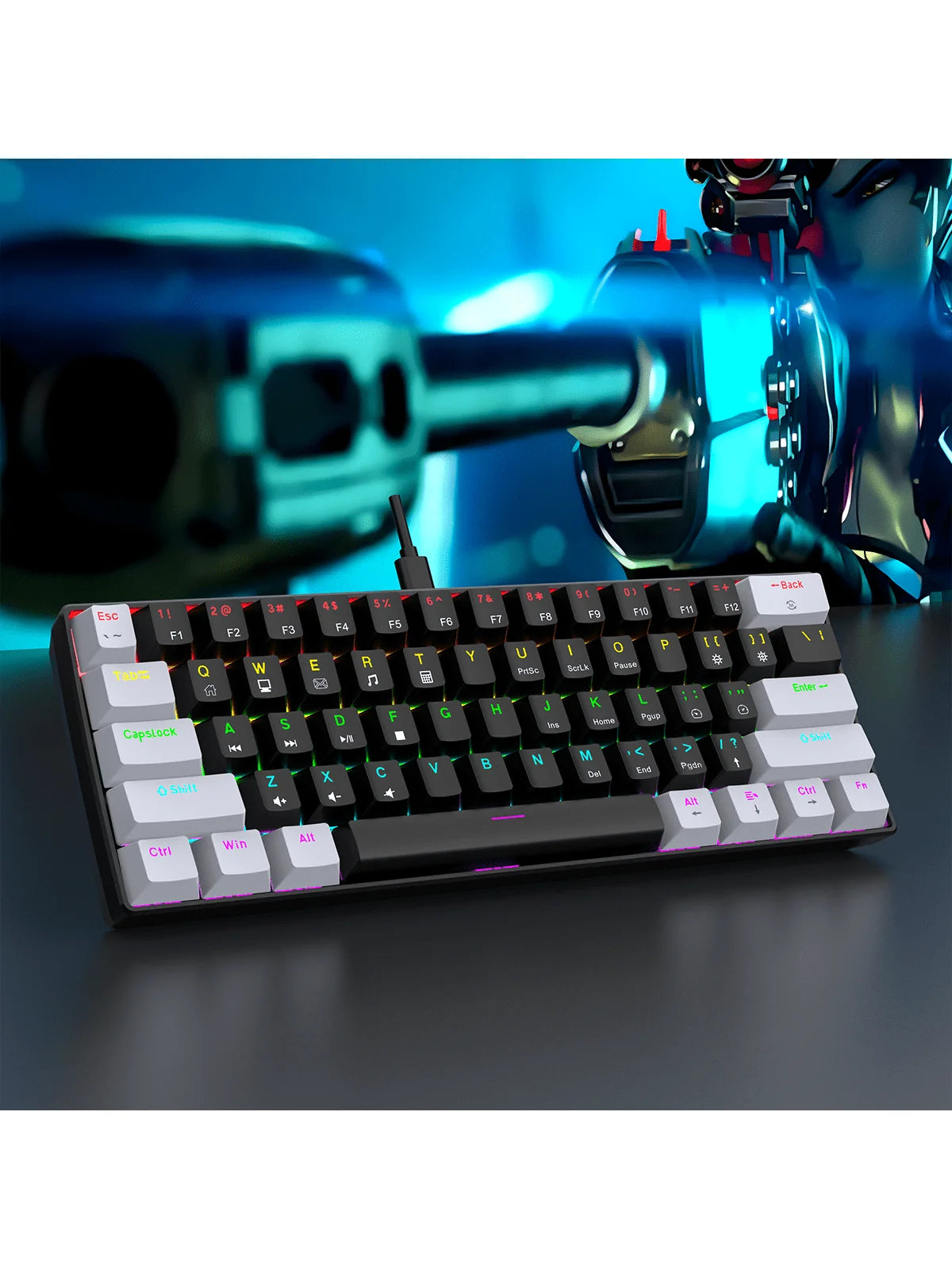 Clavier Mécanique Gaming 60% RGB - Format Compact