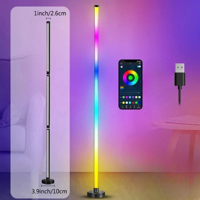 Lampe d'Angle Néon RGB - Lampadaire d'Ambiance Gaming