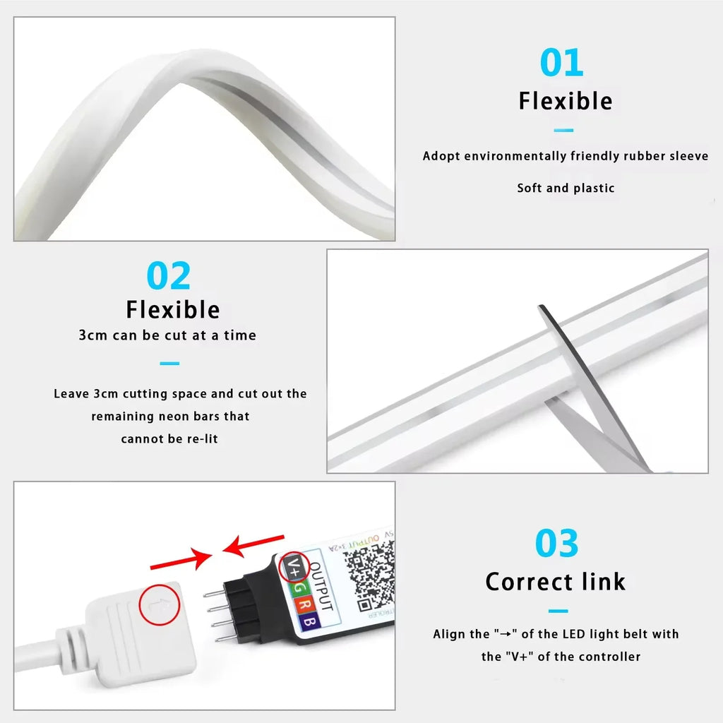 Bande LED Néon RGB - Contrôle App & Sync Musique