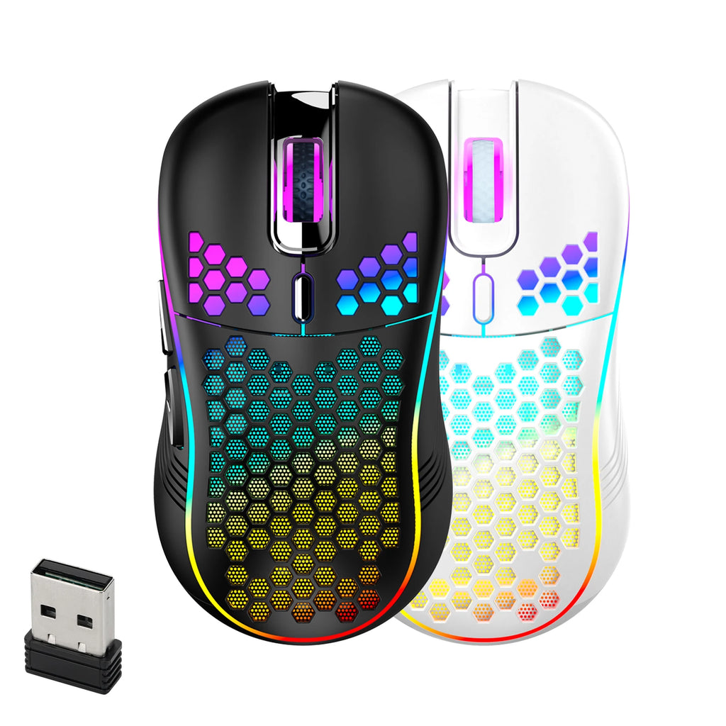 Souris Gaming Sans Fil RGB - Coque Nid d'Abeille Ultra Légère