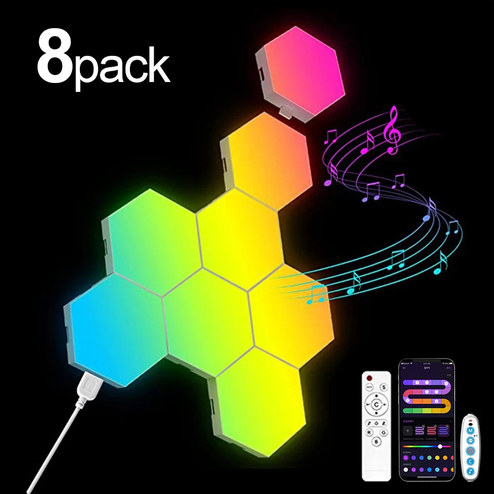 Panneaux LED Hexagonaux RGB - Kit Mural Gaming
